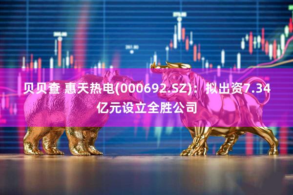 贝贝查 惠天热电(000692.SZ)：拟出资7.34亿元设立全胜公司